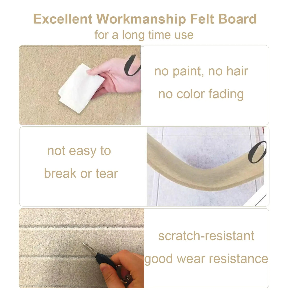 Acrylic adhesive tape on the back of the felt pin board