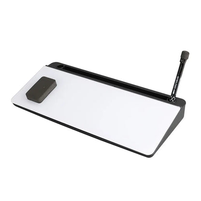 Desk whiteboard used as a keyboard stand