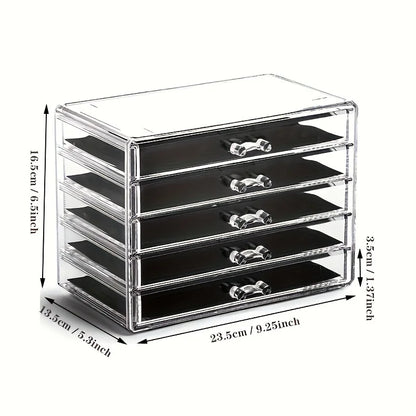 Clear plastic desk drawers, stackable drawer unit, view 7
