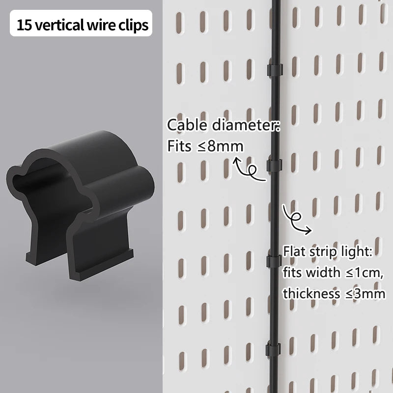 Black gaming pegboard wall organiser with holders, view 56