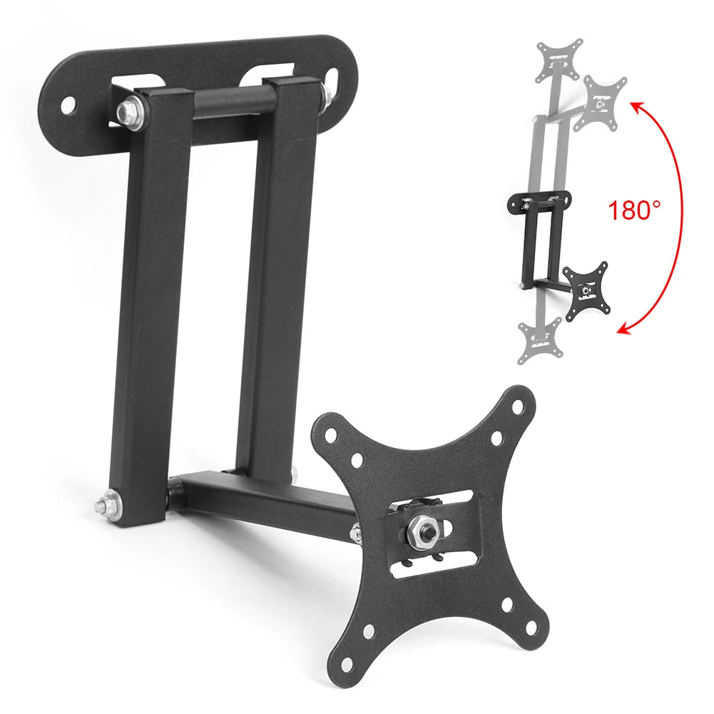 Black retractable TV wall mount bracket, view 4