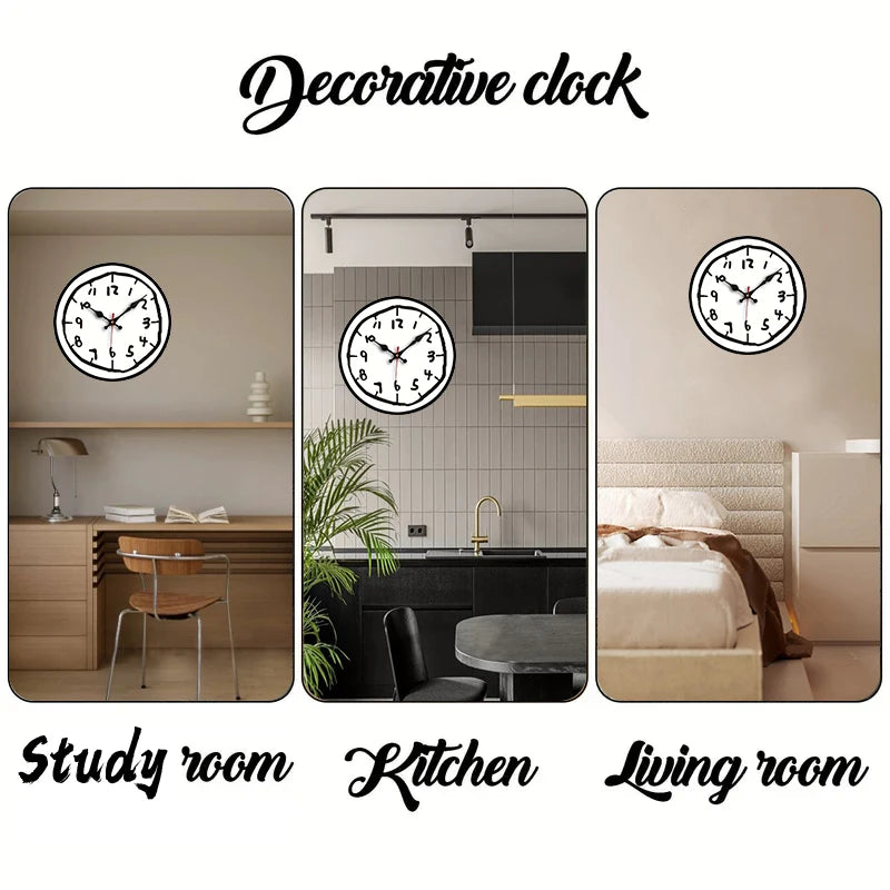 Non-ticking clock bedroom wall decor