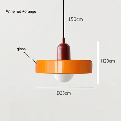 Glass pendant light installation dining room restaurant