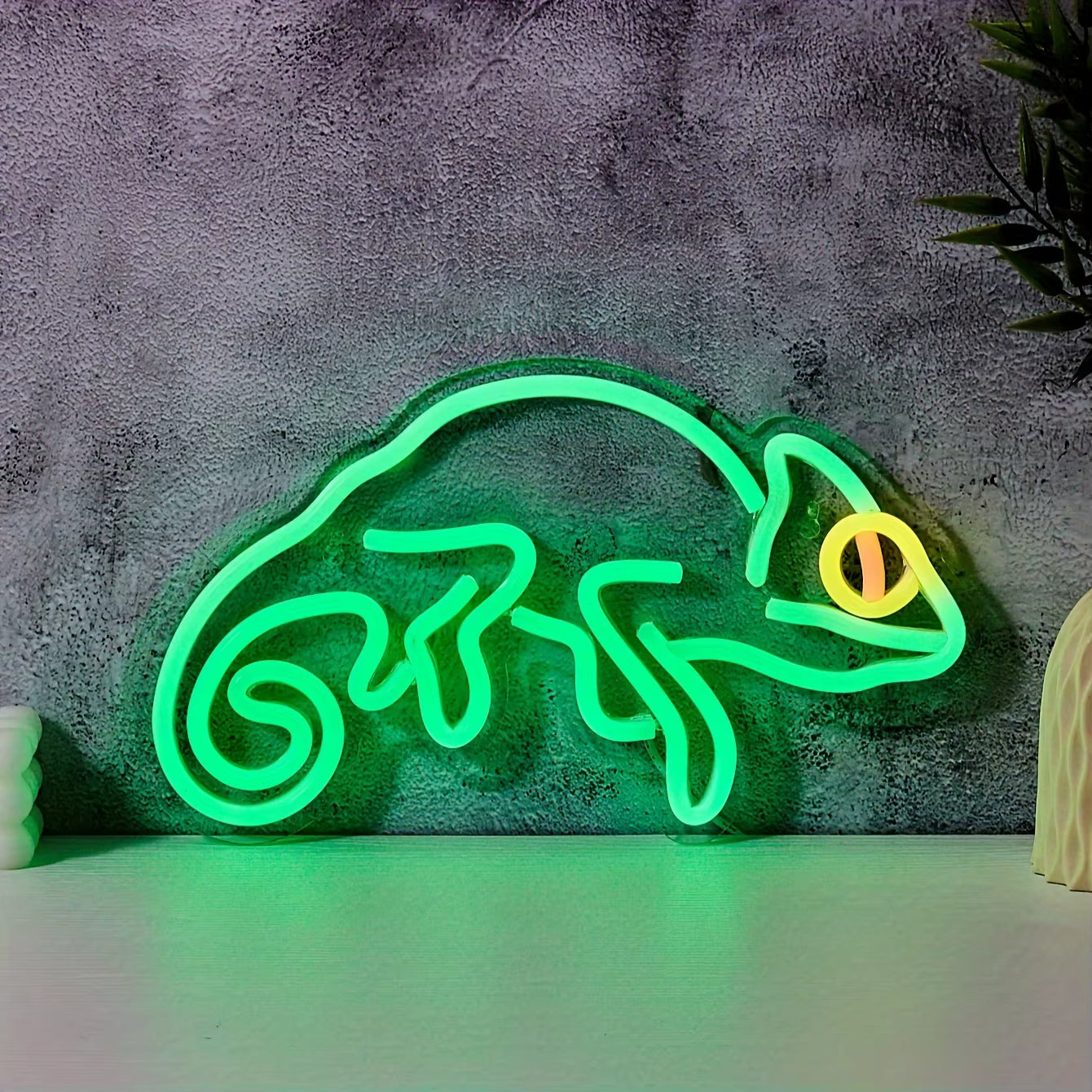 Acrylic chameleon neon sign bedroom wall art