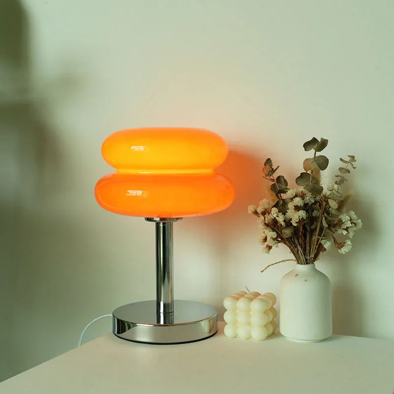 Cream glass lamp living room side table