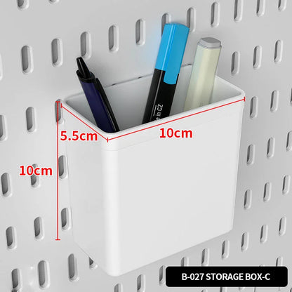 Wall pegboard with hooks, baskets and accessories, view 15
