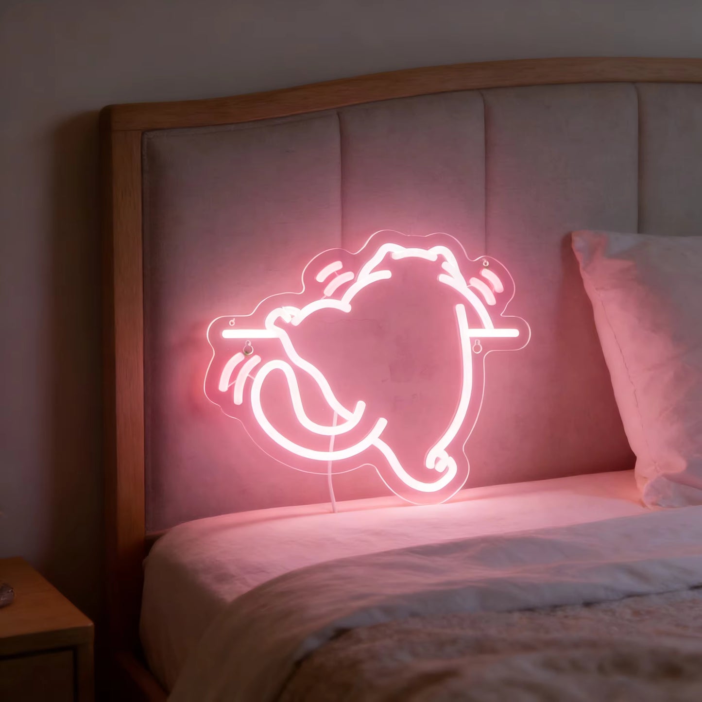 Dimmable cat neon light bedroom wall decor