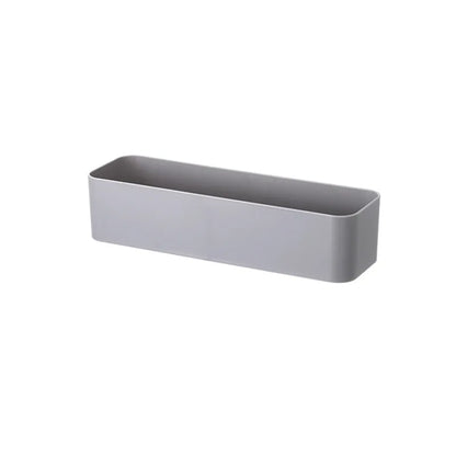 Adhesive wall mounted storage box in grey or white, view 9