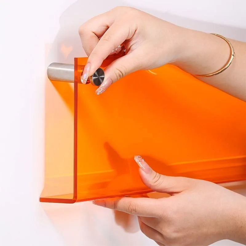 Acrylic magazine holder wall display in color 7