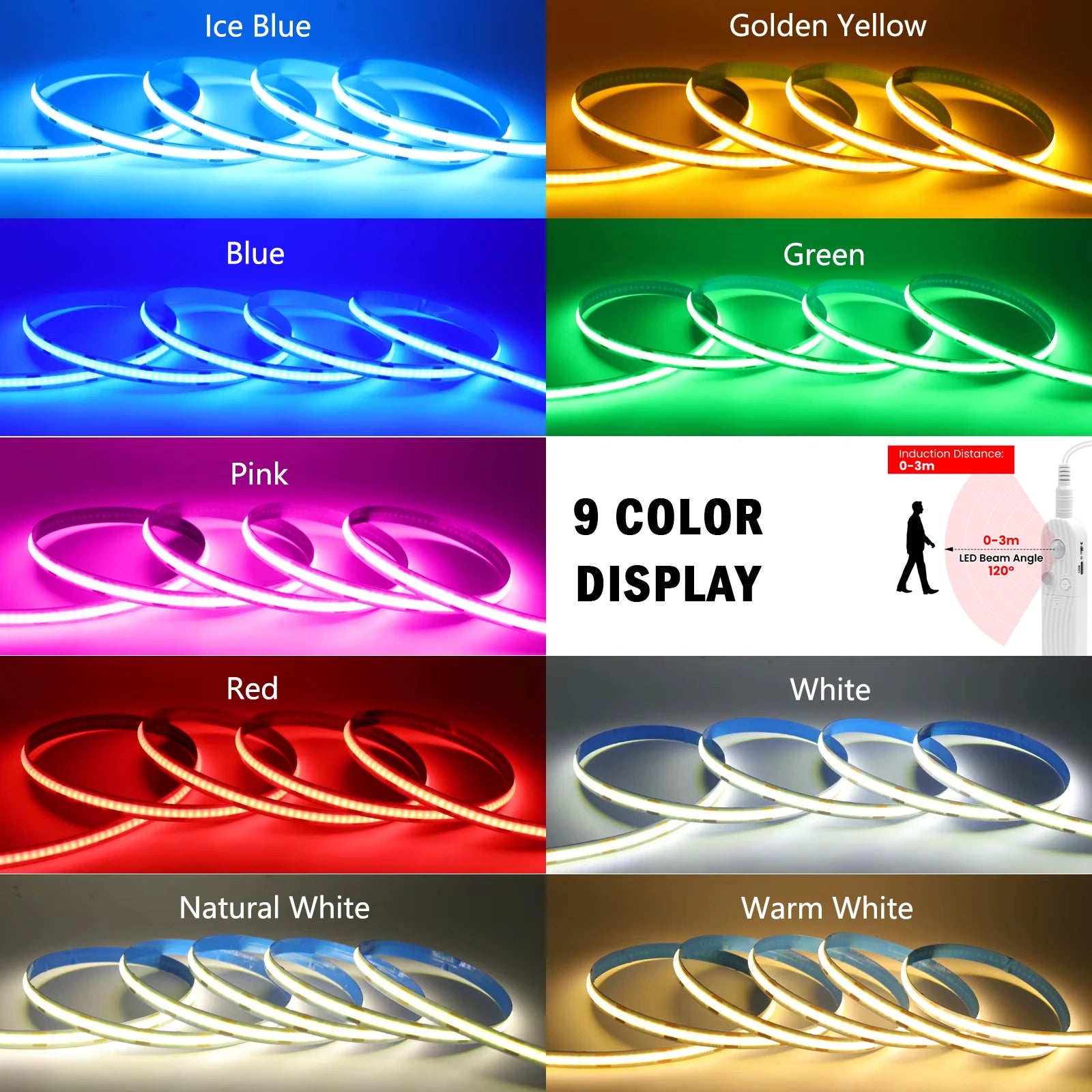 Induction LED strip lighting up wardrobe interior