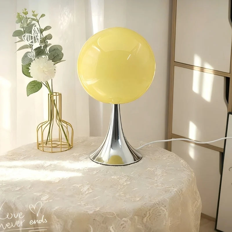 Nordic dimmable bedside glass lamp cream