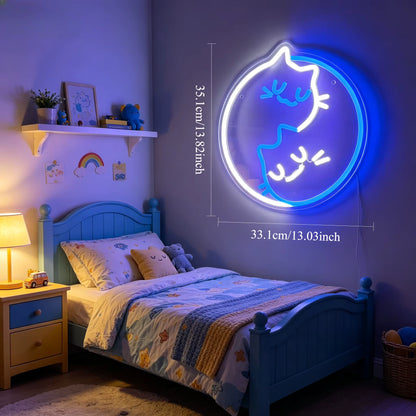 Cat lover birthday gift neon wall light