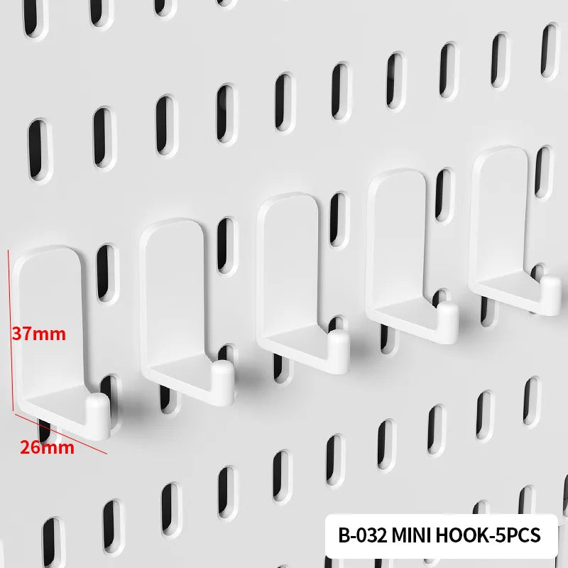 Wall pegboard with hooks, baskets and accessories, view 43