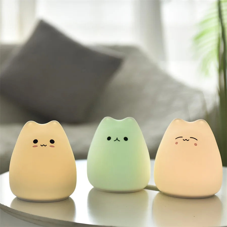 Touch control cat night light nursery decor