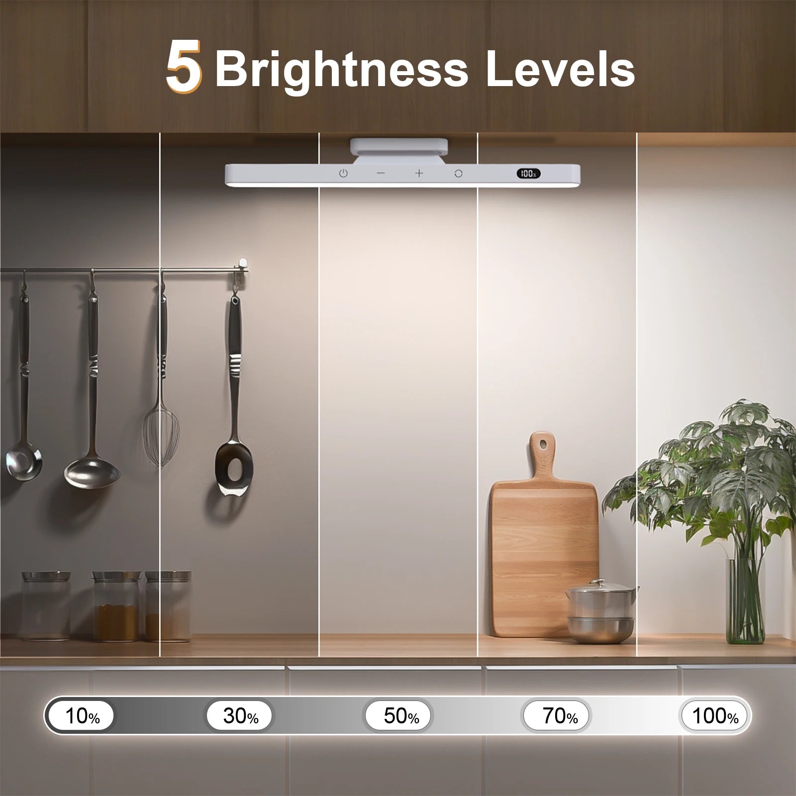 Dimmable LED bathroom mirror light with remote