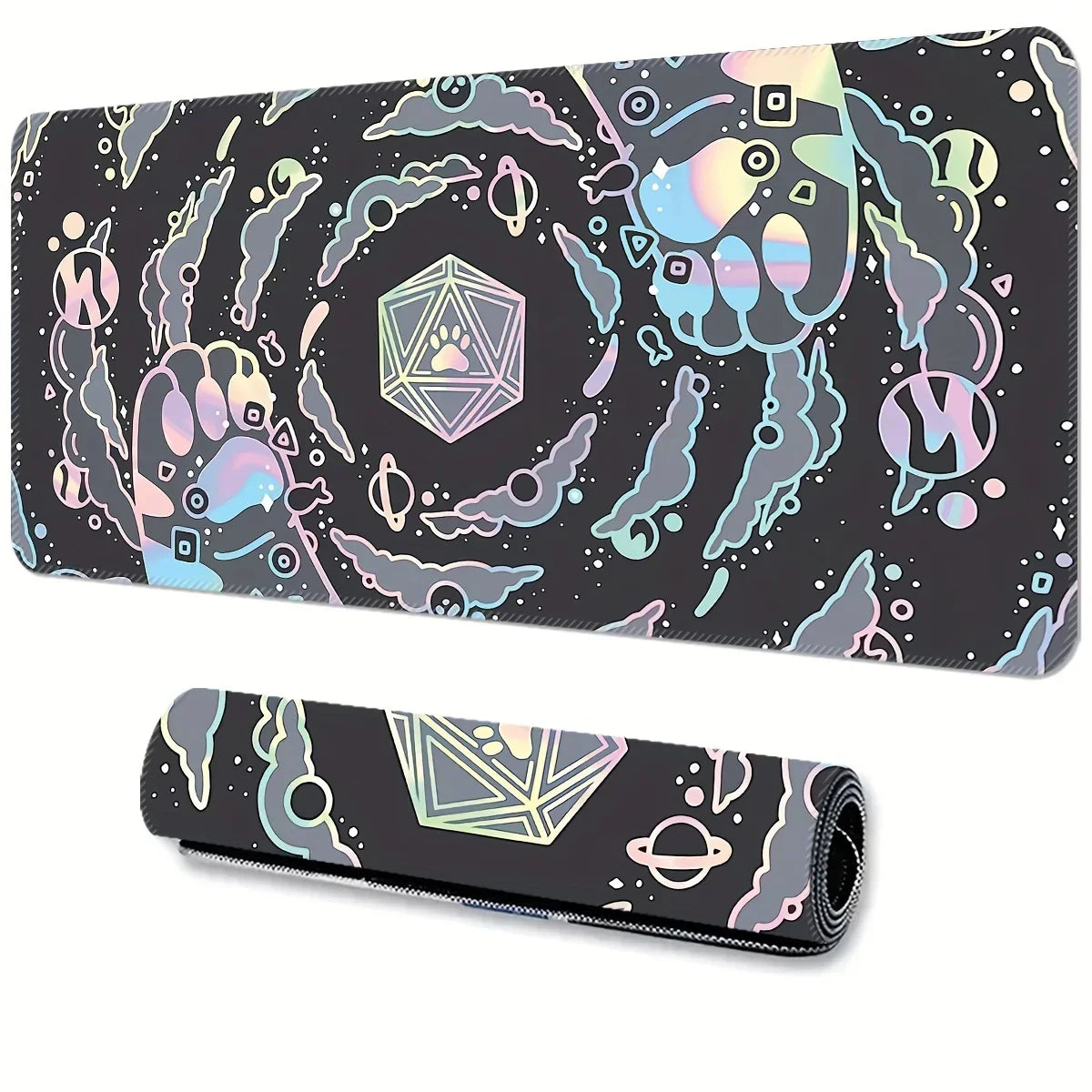 Large desk mat with a cat paw design, view 5