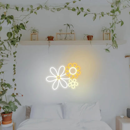Dimmable flower LED neon sign for club decor