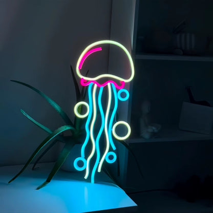 Underwater themed LED neon light bedroom art