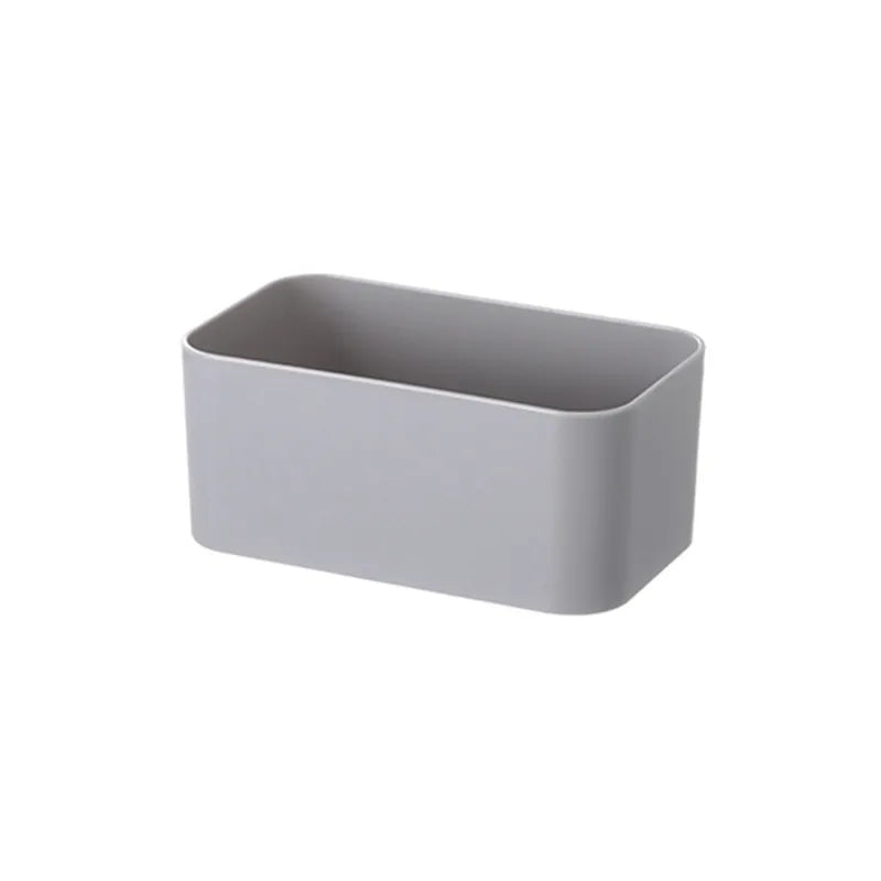Adhesive wall mounted storage box in grey or white, view 7