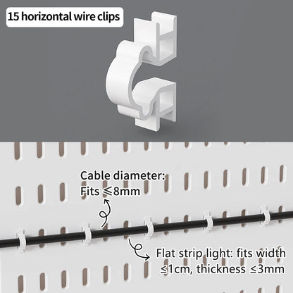 Wall pegboard with hooks, baskets and accessories, view 18