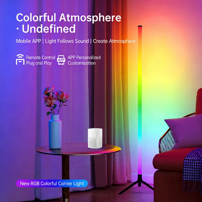 Remote control and app controlled RGB floor lamp bar 120CM for bedside wall ambient lighting