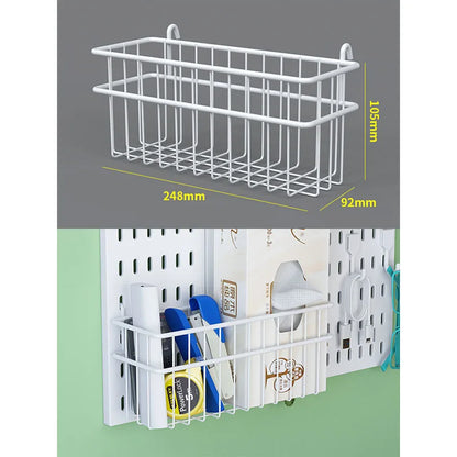 Wall pegboard with hooks, baskets and accessories, view 14