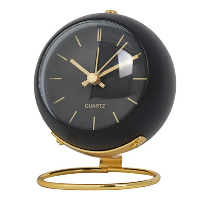 Small metal desk alarm clock with luminous hands, view 10