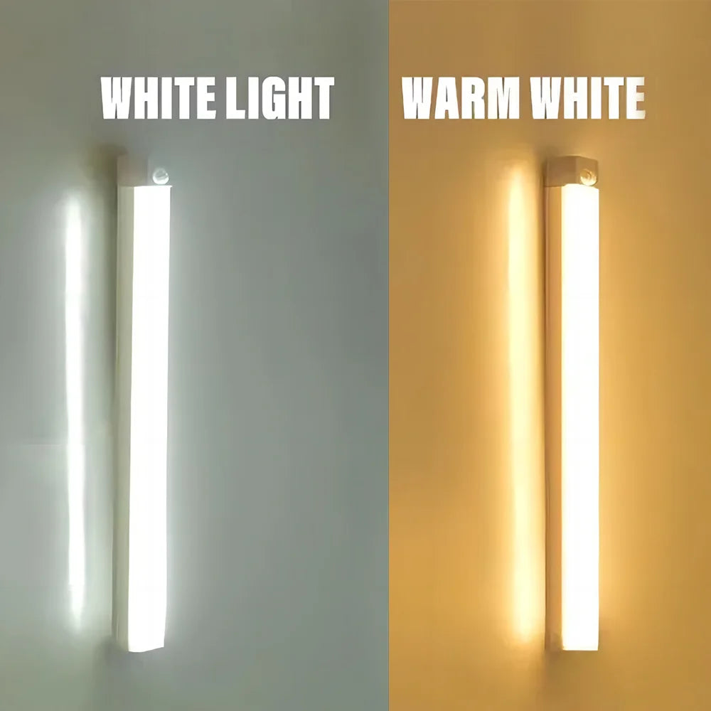 Compact rectangular LED motion sensor light for cabinet and wardrobe installation