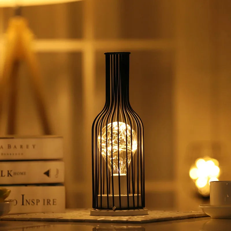 Wine cage light vintage style decor