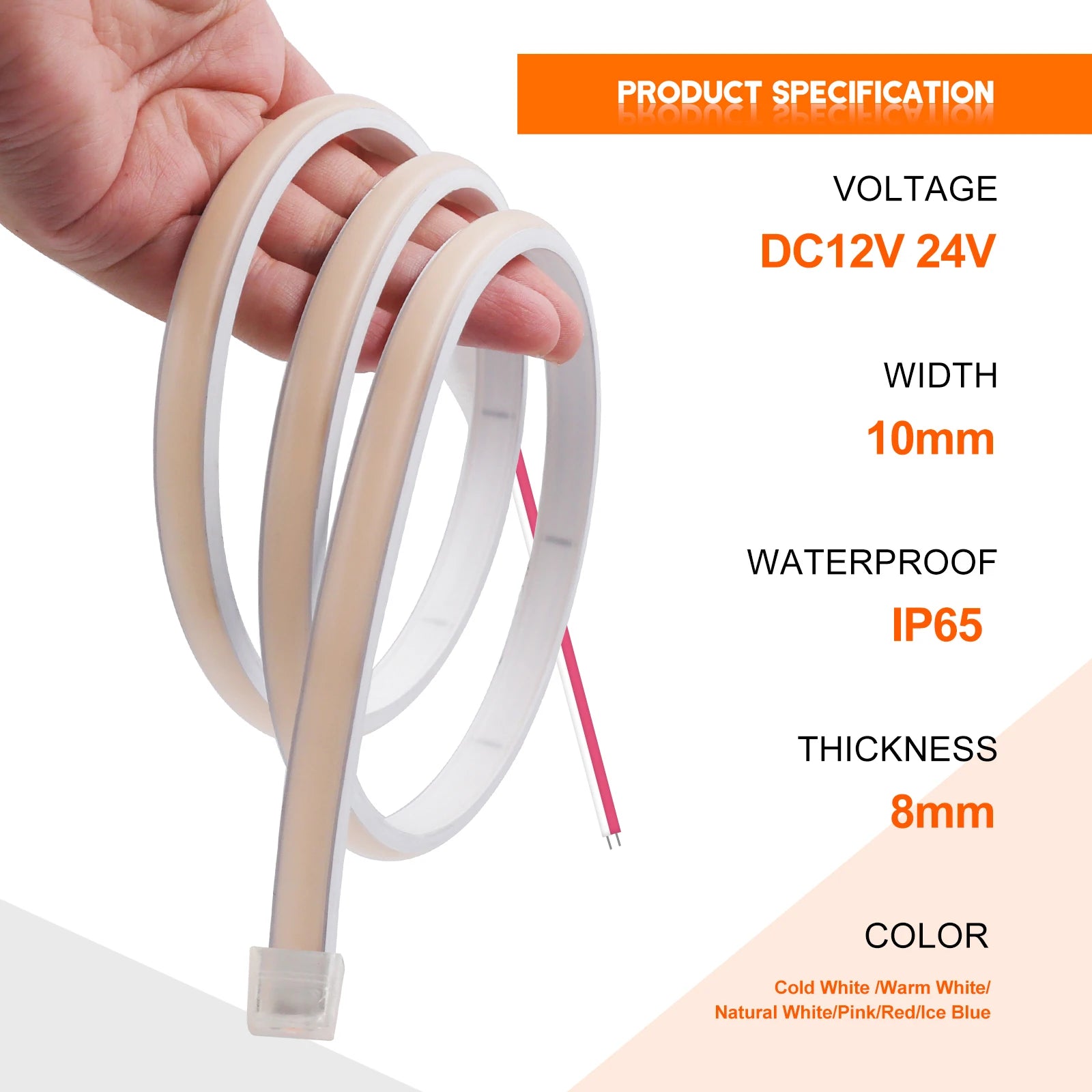 COB LED strip warm natural cool white options