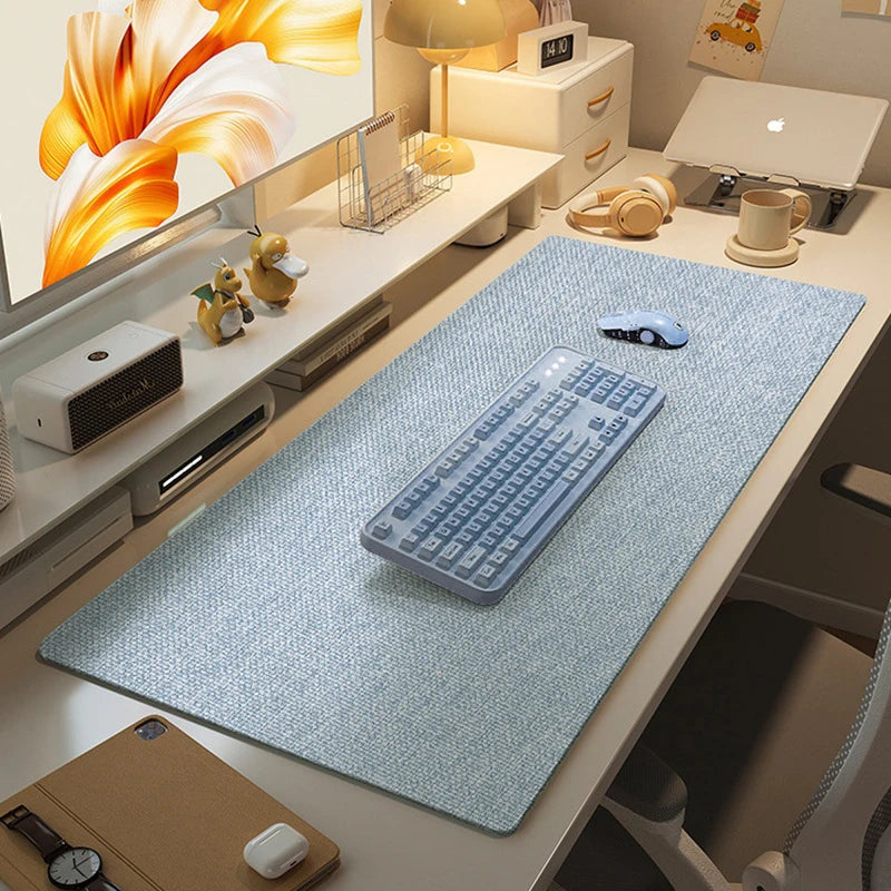 Thick cotton and linen desk mat, view 6