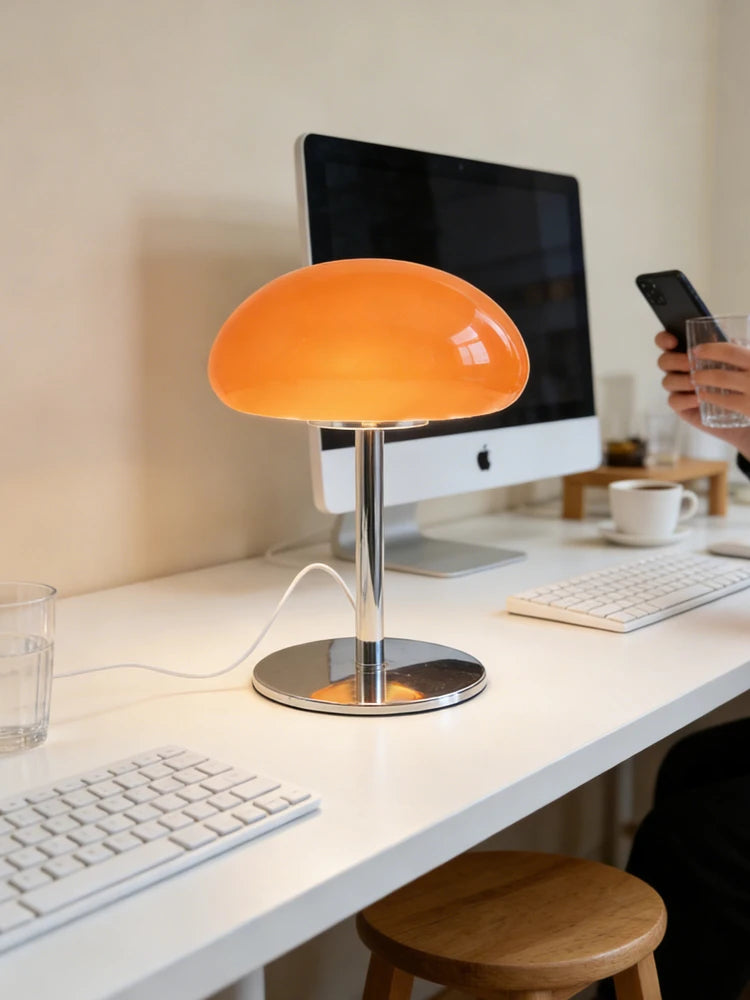 Orange cloud table lamp living room shelf