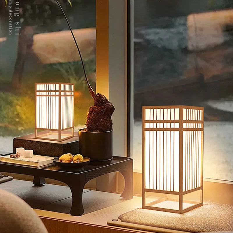 Close up of the woven bamboo shade and its natural grain