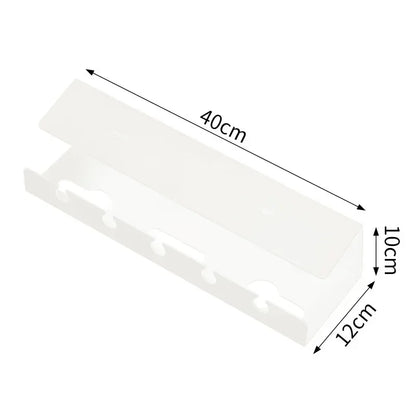 Plug strip and adapters stored in the clamp on tray