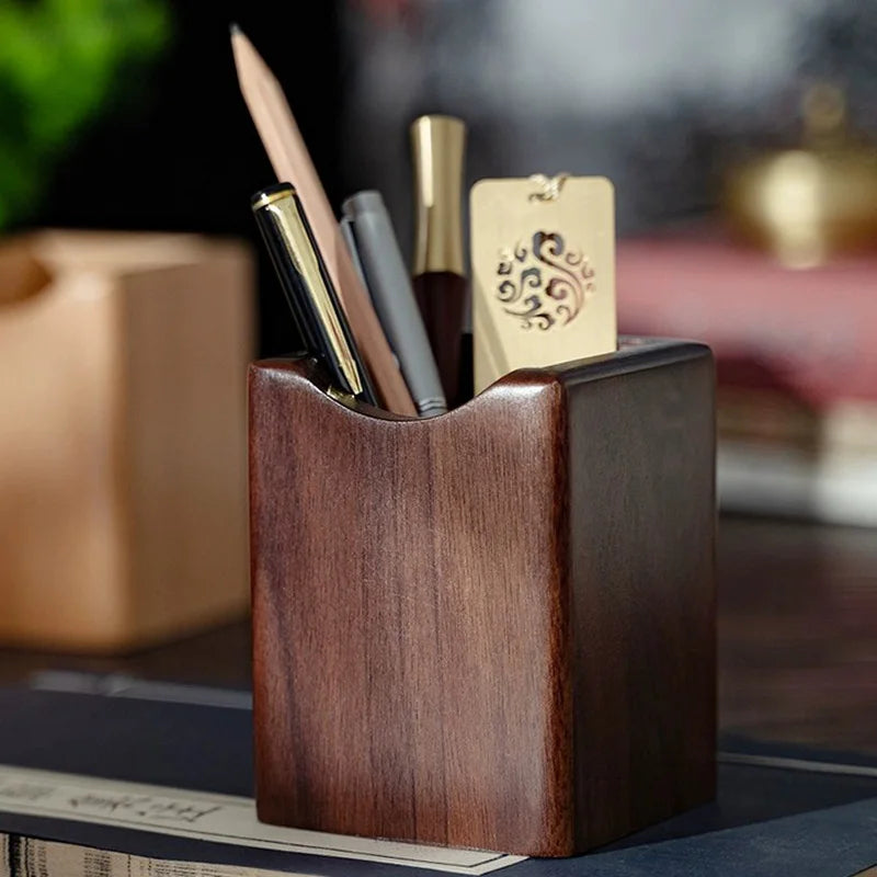 Solid walnut pen holder