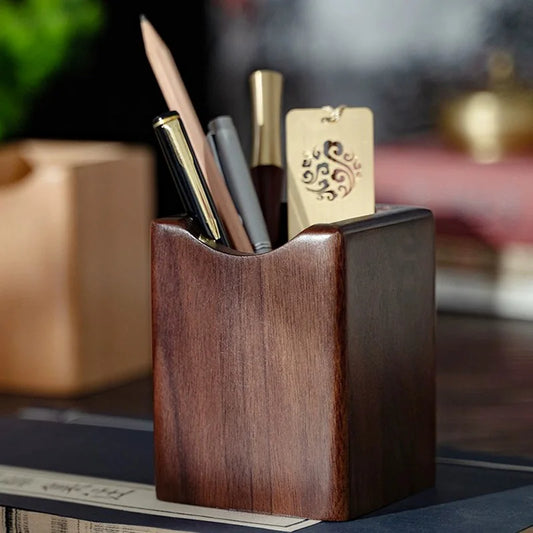Solid walnut pen holder