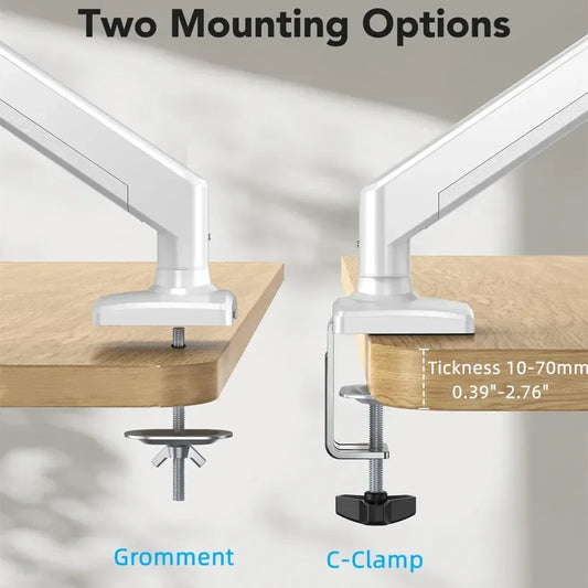 Single monitor arm desk mount in black or white