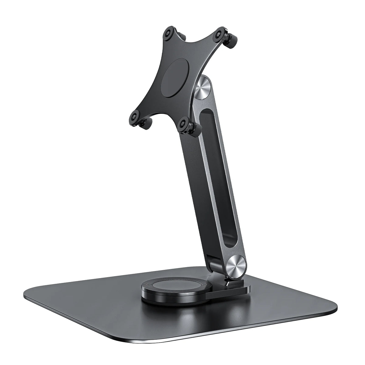 Aluminium portable monitor stand with rotating base, view 10