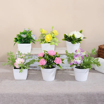 Artificial flowers arranged in a vase, view 5