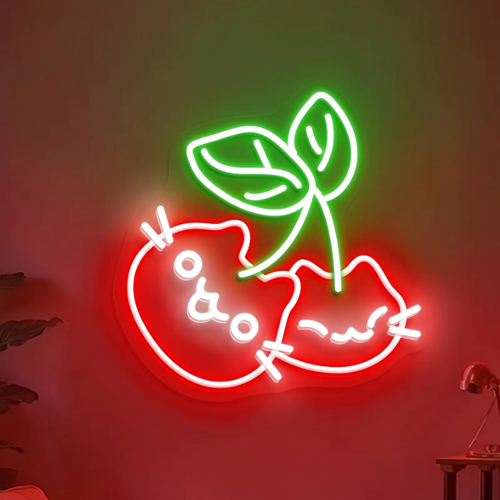 Cherry cat neon sign USB dimmable LED light