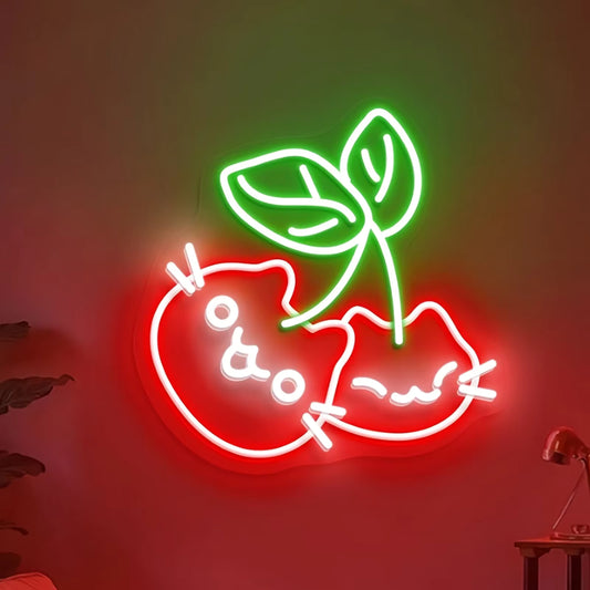 Cherry cat neon sign USB dimmable LED light