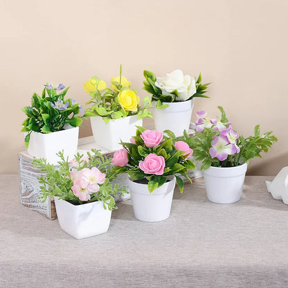 Artificial flowers arranged in a vase, view 2