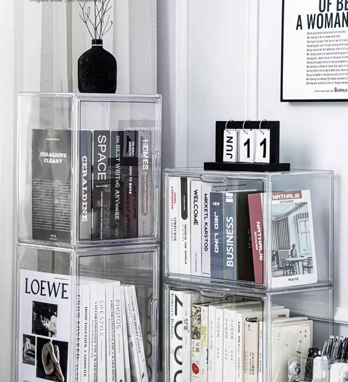 Clear acrylic display cabinet for books and albums, view 7