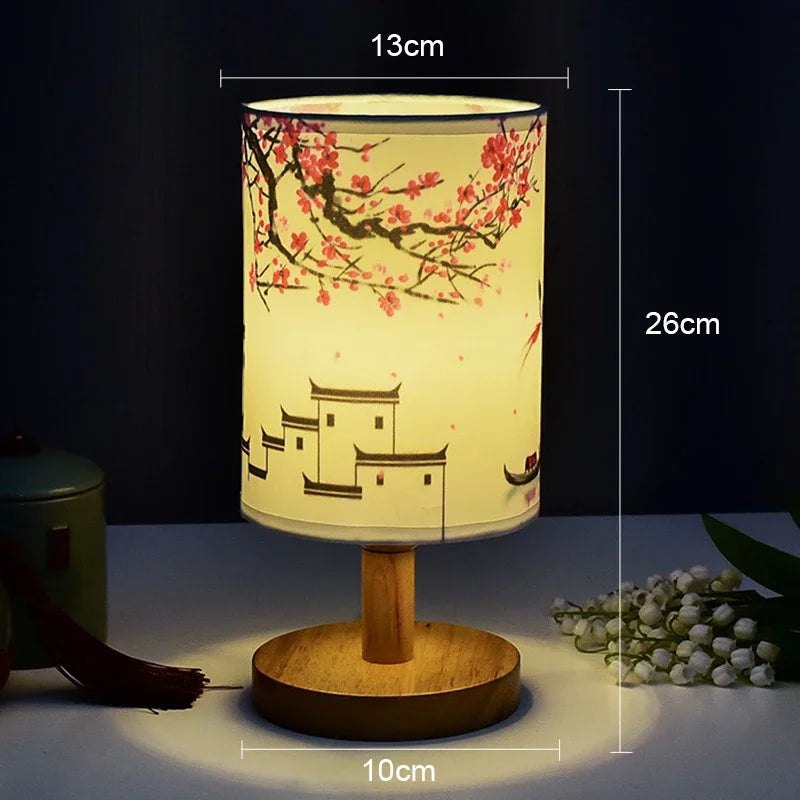 Contemporary LED square lamp with soft fabric lampshade