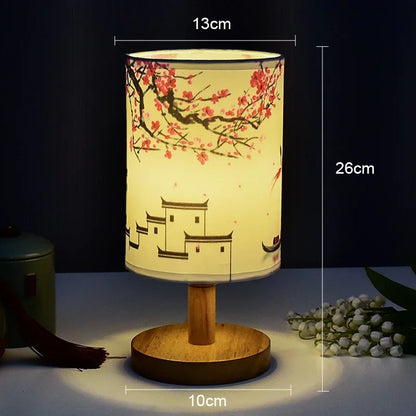 Contemporary LED square lamp with soft fabric lampshade