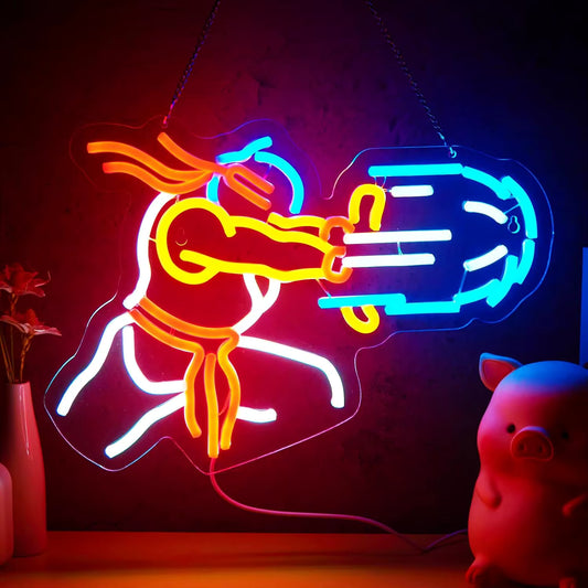 Game Fighter neon sign dimmable LED gaming room wall light