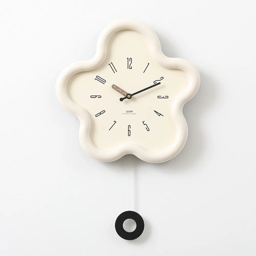 Red wall clock with acrylic face and simple hands